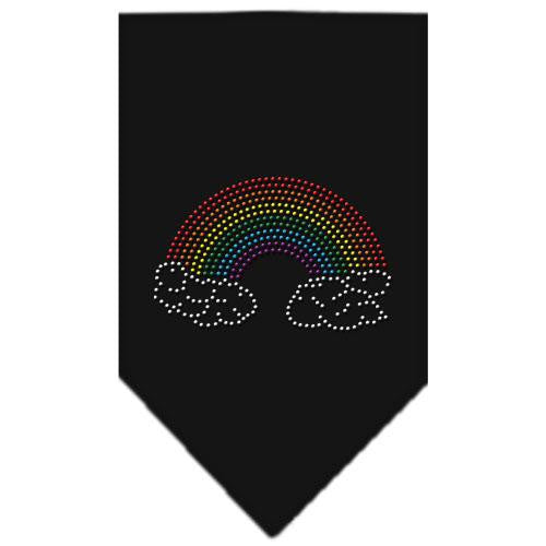 Rainbow Rhinestone Bandana Black Small