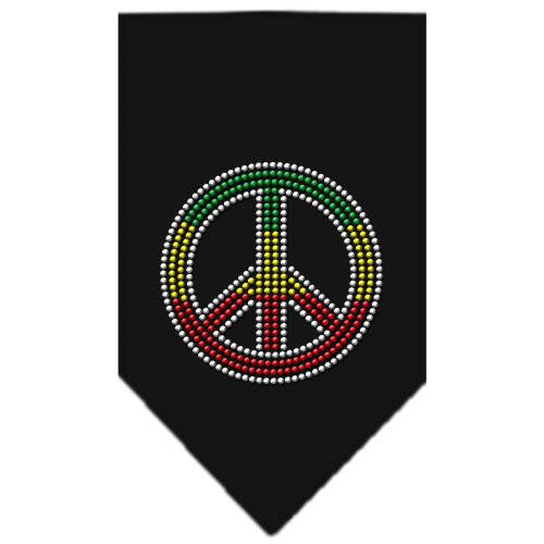 Rasta Peace Rhinestone Bandana Black Small