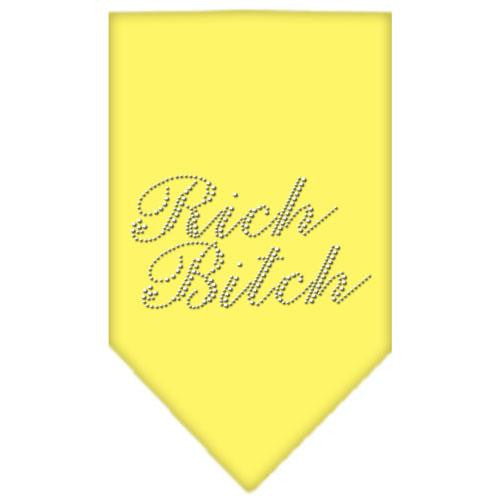 Rich Bitch Rhinestone Bandana Yellow Large