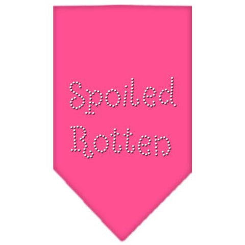 Spoiled Rotten Rhinestone Bandana Bright Pink Large