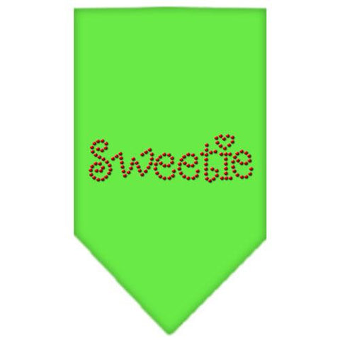 Sweetie Rhinestone Bandana Lime Green Large