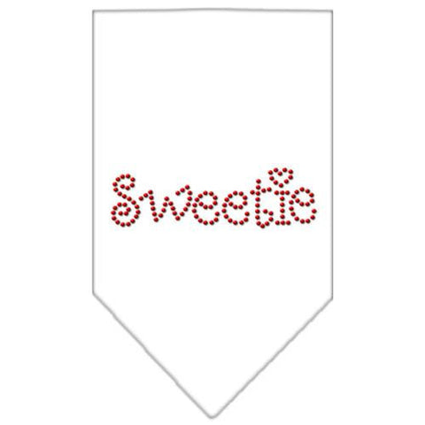 Sweetie Rhinestone Bandana White Small