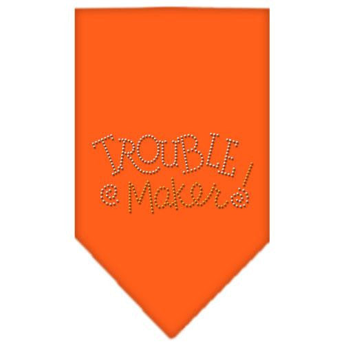 Trouble Maker Rhinestone Bandana Orange Large