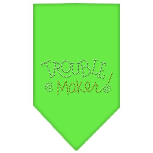 Trouble Maker Rhinestone Bandana Lime Green Small