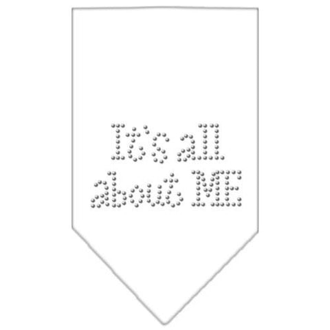 Its All About Me Rhinestone Bandana White Large