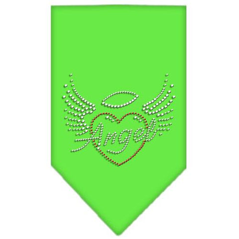 Angel Heart Rhinestone Bandana Lime Green Large