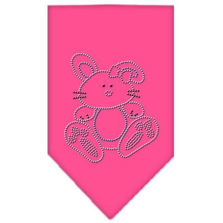 Bunny Rhinestone Bandana Bright Pink Large