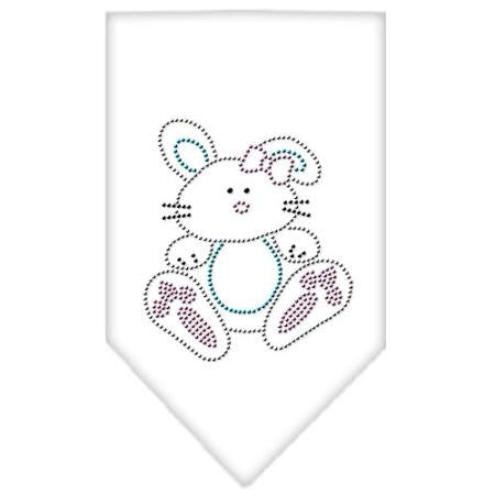 Bunny Rhinestone Bandana White Large