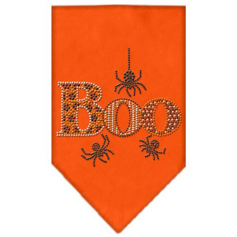 Boo Rhinestone Bandana Orange Large