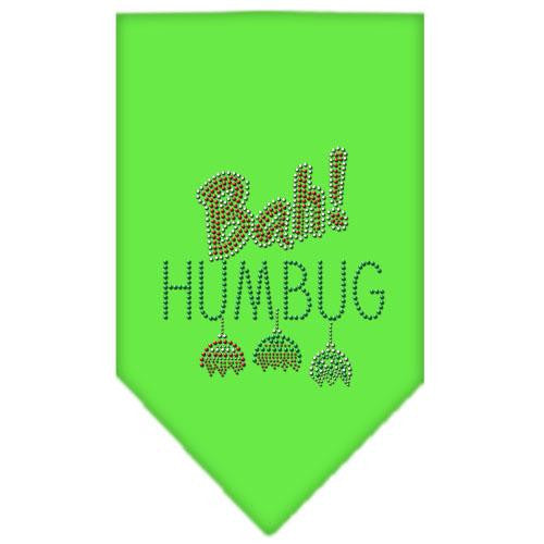 Bah Humbug Rhinestone Bandana Lime Green Large