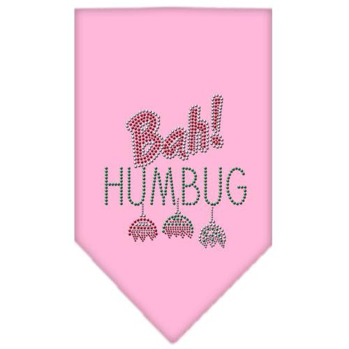 Bah Humbug Rhinestone Bandana Light Pink Large