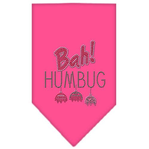 Bah Humbug Rhinestone Bandana Bright Pink Small