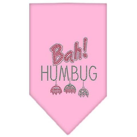 Bah Humbug Rhinestone Bandana Light Pink Small