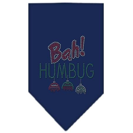 Bah Humbug Rhinestone Bandana Navy Blue Small