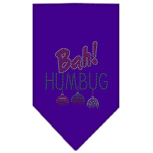 Bah Humbug Rhinestone Bandana Purple Small