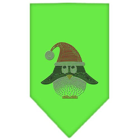 Santa Penguin Rhinestone Bandana Lime Green Large