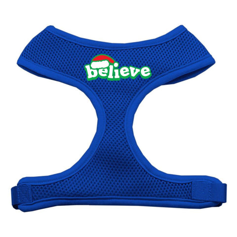 Believe Screen Print Soft Mesh Harnesses  Blue Large