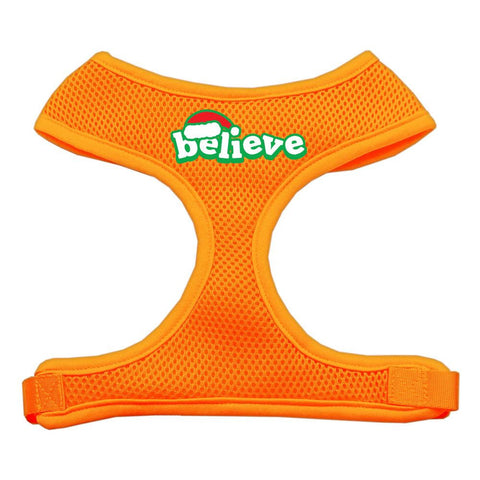 Believe Screen Print Soft Mesh Harnesses  Orange Small