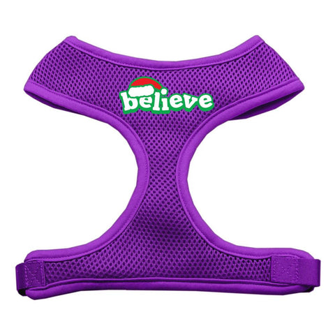 Believe Screen Print Soft Mesh Harnesses  Purple Extra Large