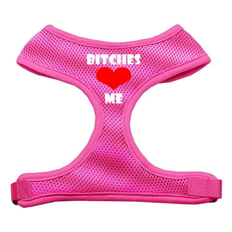 Bitches Love Me Soft Mesh Harnesses Pink Medium