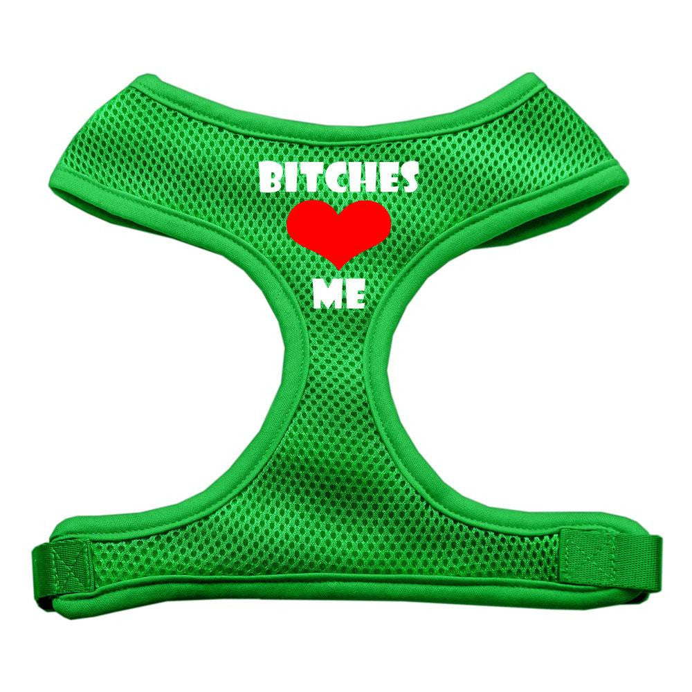 Bitches Love Me Soft Mesh Harnesses Emerald Green Small