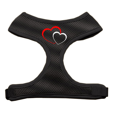 Double Heart Design Soft Mesh Harnesses Black Small