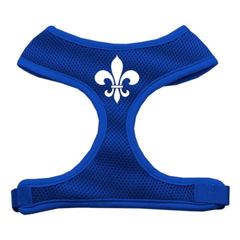 Fleur de Lis Design Soft Mesh Harnesses Blue Large