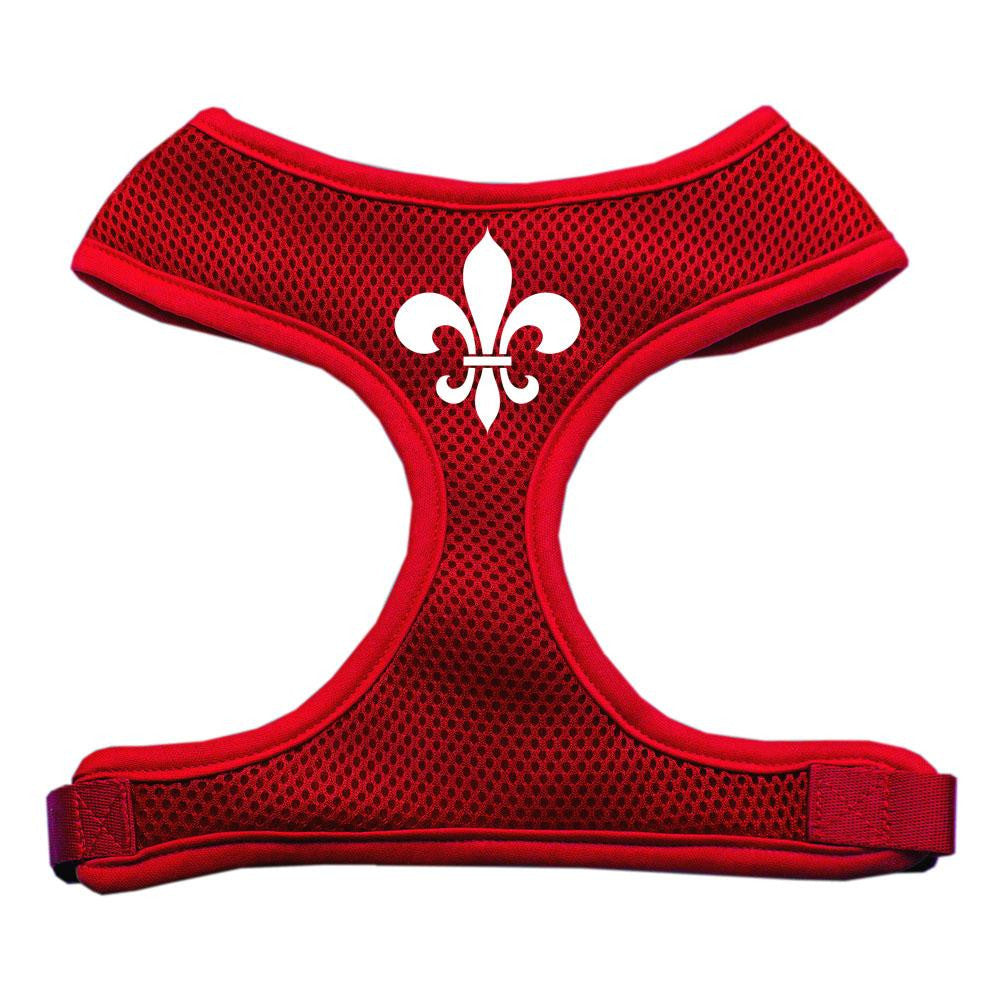 Fleur de Lis Design Soft Mesh Harnesses Red Large