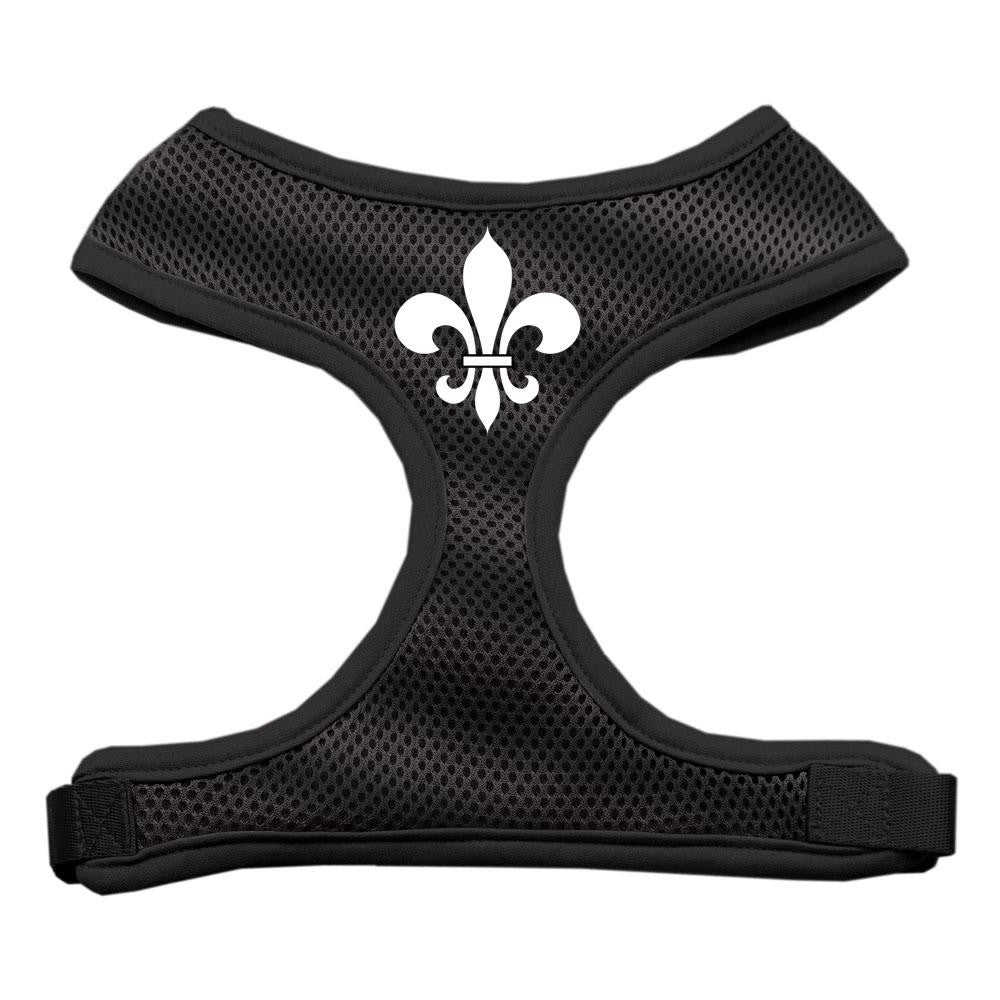 Fleur de Lis Design Soft Mesh Harnesses Black Medium