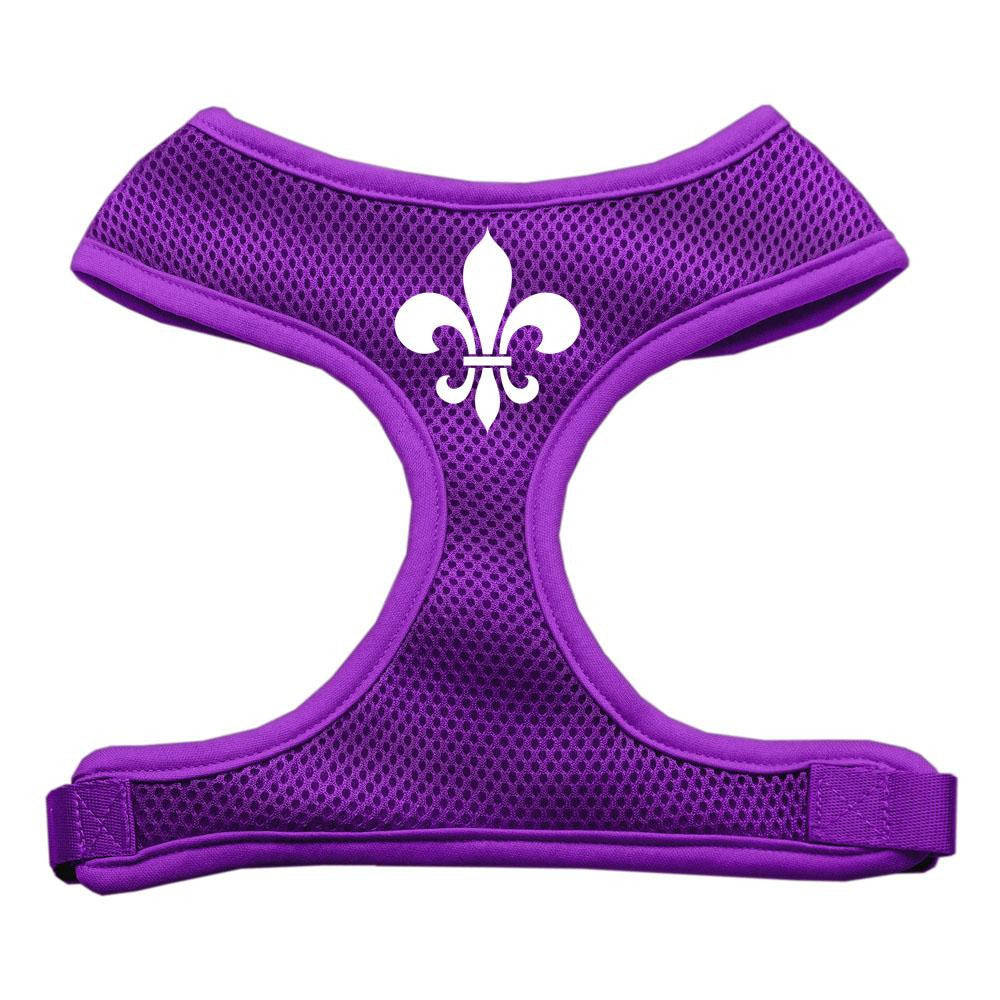 Fleur de Lis Design Soft Mesh Harnesses Purple Extra Large