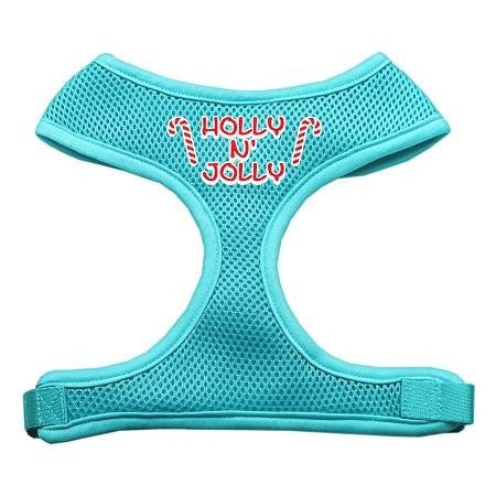 Holly N Jolly Screen Print Soft Mesh Harness  Aqua Small