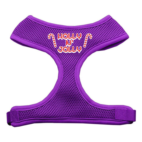 Holly N Jolly Screen Print Soft Mesh Harness  Purple Extra Large