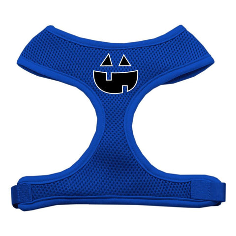 Pumpkin Face Design Soft Mesh Harnesses Blue Large