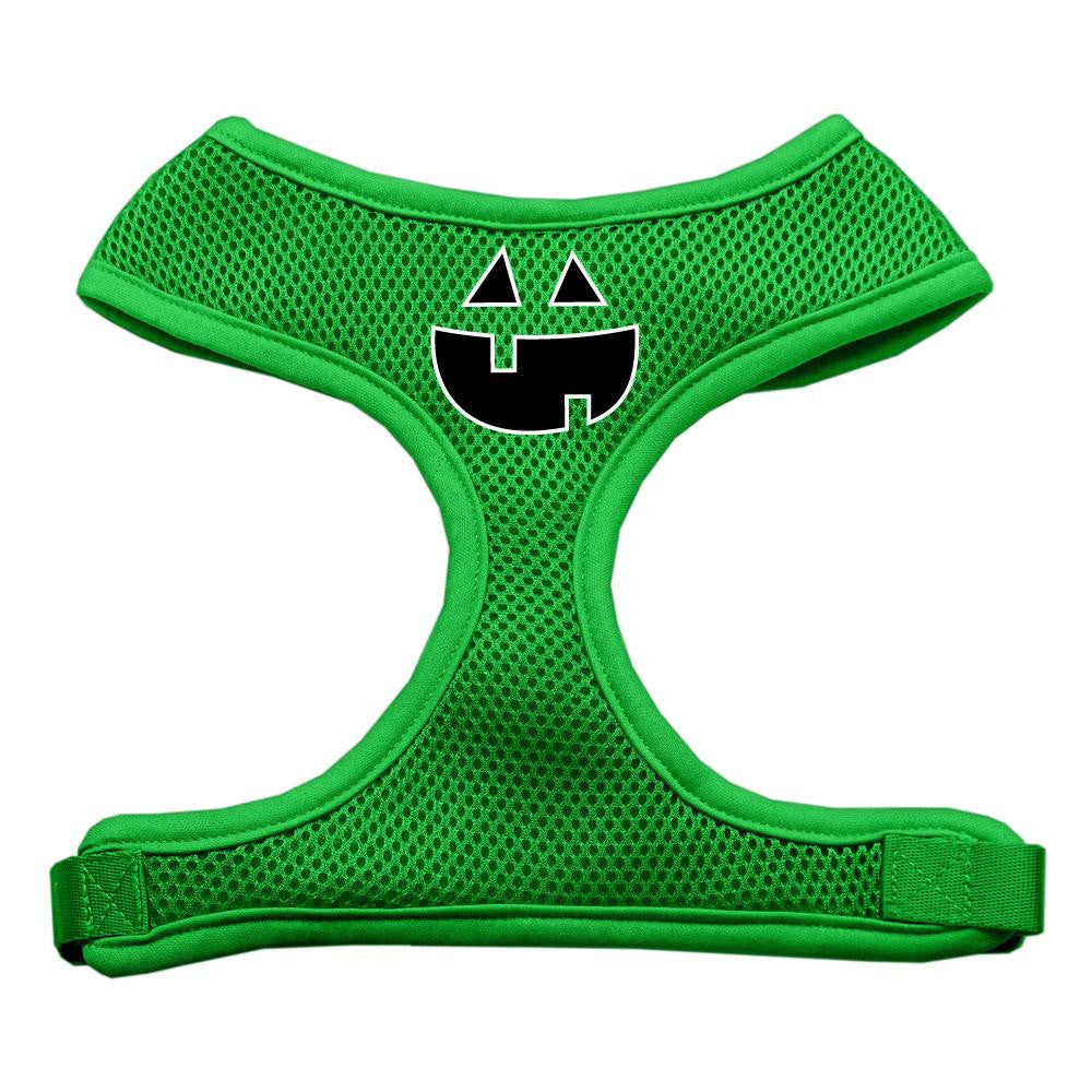 Pumpkin Face Design Soft Mesh Harnesses Emerald Green Large