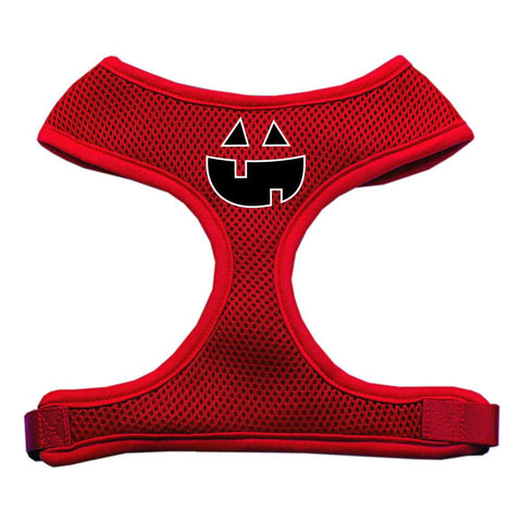 Pumpkin Face Design Soft Mesh Harnesses Red Large