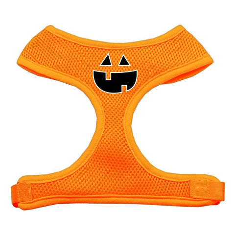 Pumpkin Face Design Soft Mesh Harnesses Orange Medium