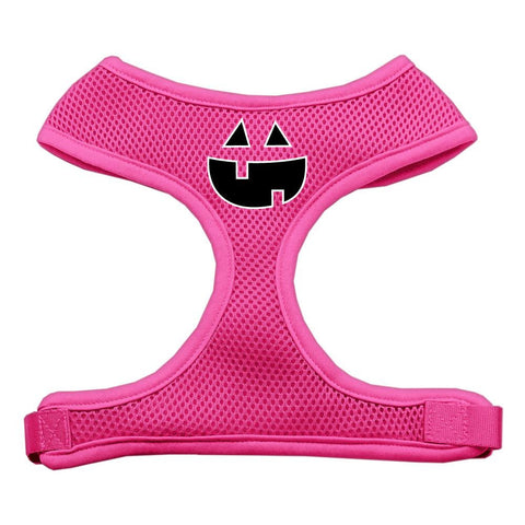 Pumpkin Face Design Soft Mesh Harnesses Pink Small