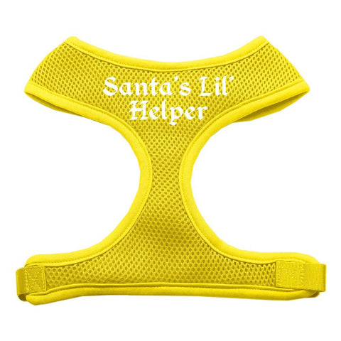 Santa's Lil Helper Screen Print Soft Mesh Harness Yellow Large