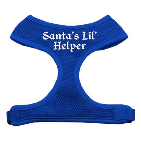 Santa's Lil Helper Screen Print Soft Mesh Harness Blue Extra Large