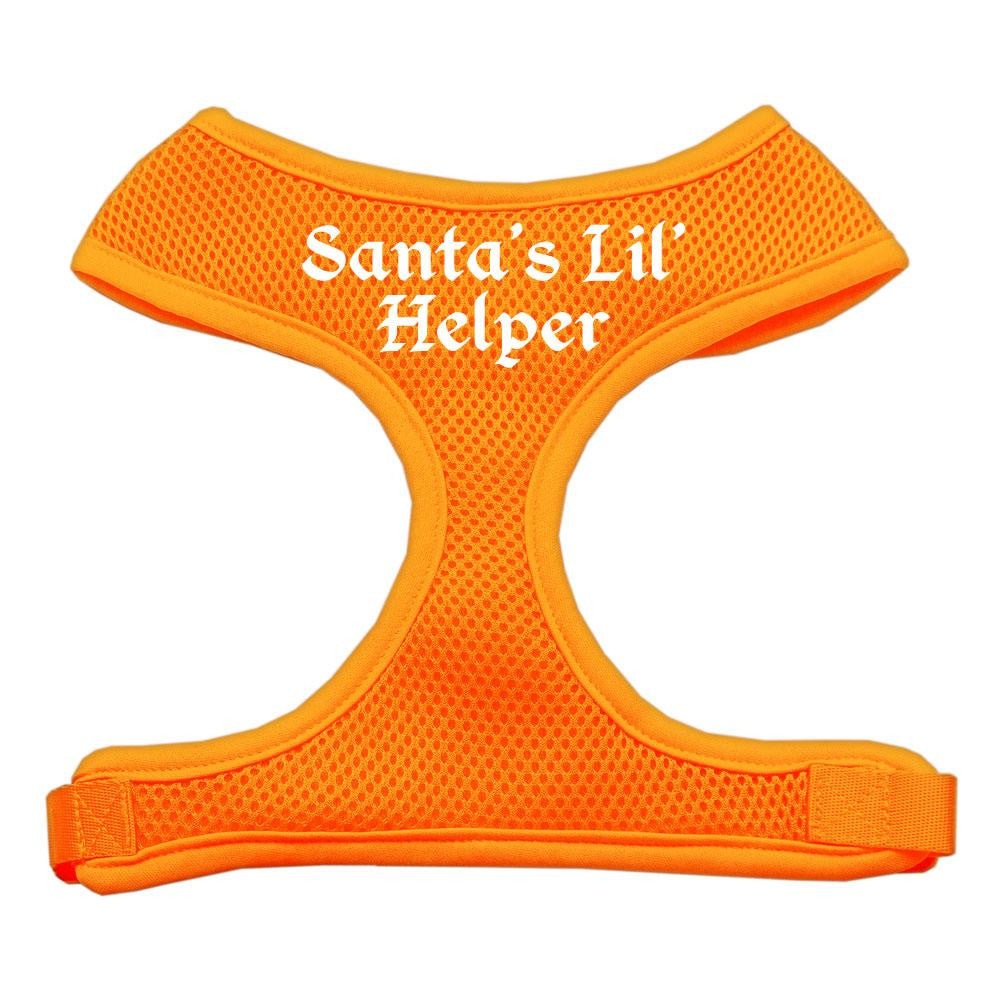 Santa's Lil Helper Screen Print Soft Mesh Harness Orange Extra Large