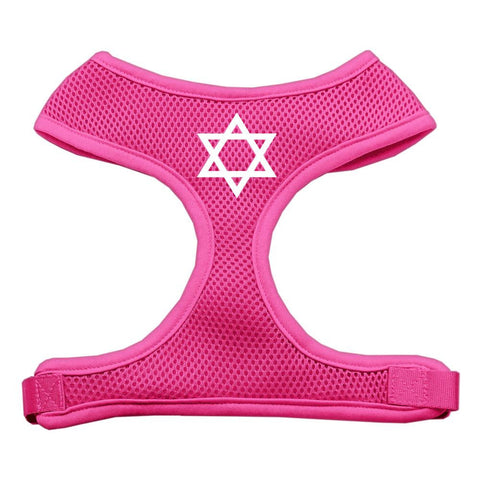 Star of David Screen Print Soft Mesh Harness Pink Medium