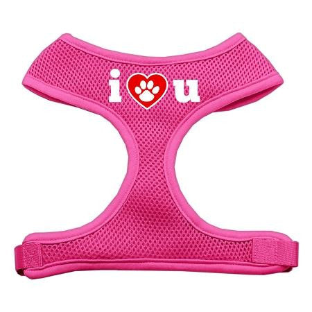 I Love U Soft Mesh Harnesses Pink Large