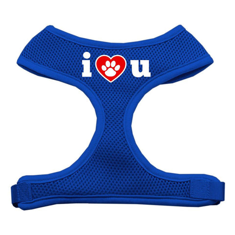 I Love U Soft Mesh Harnesses Blue Medium