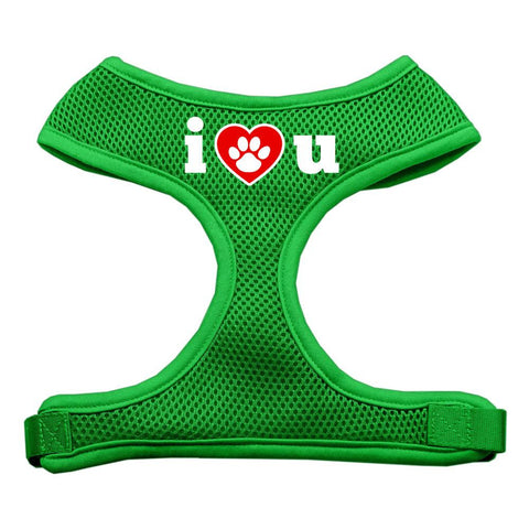 I Love U Soft Mesh Harnesses Emerald Green Medium