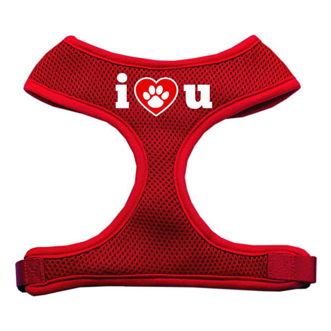 I Love U Soft Mesh Harnesses Red Medium