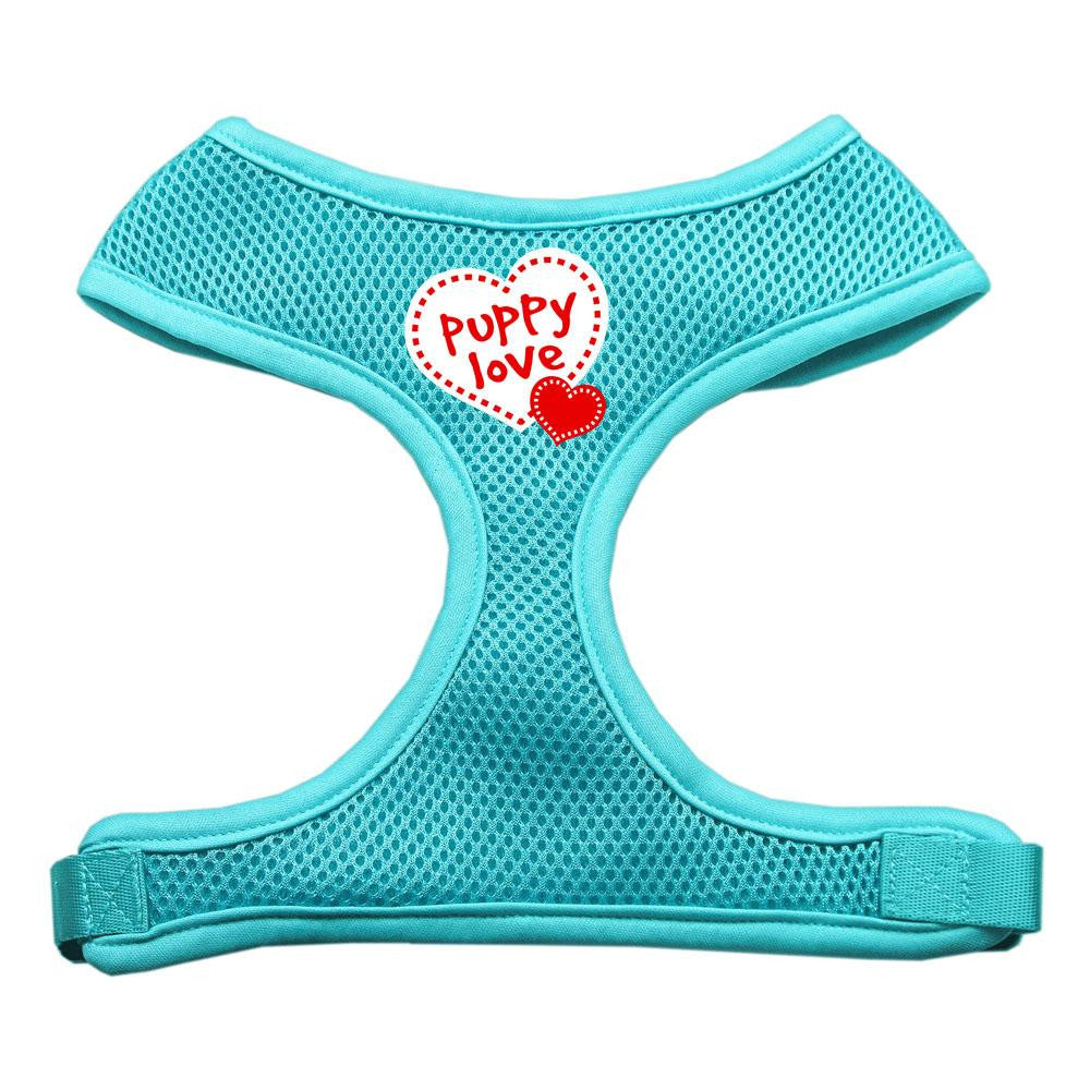 Puppy Love Soft Mesh Harnesses Aqua Large