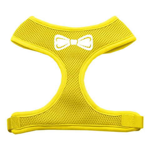 Bow Tie Screen Print Soft Mesh Harness Yellow Small