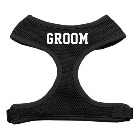 Groom Screen Print Soft Mesh Harness Black Large