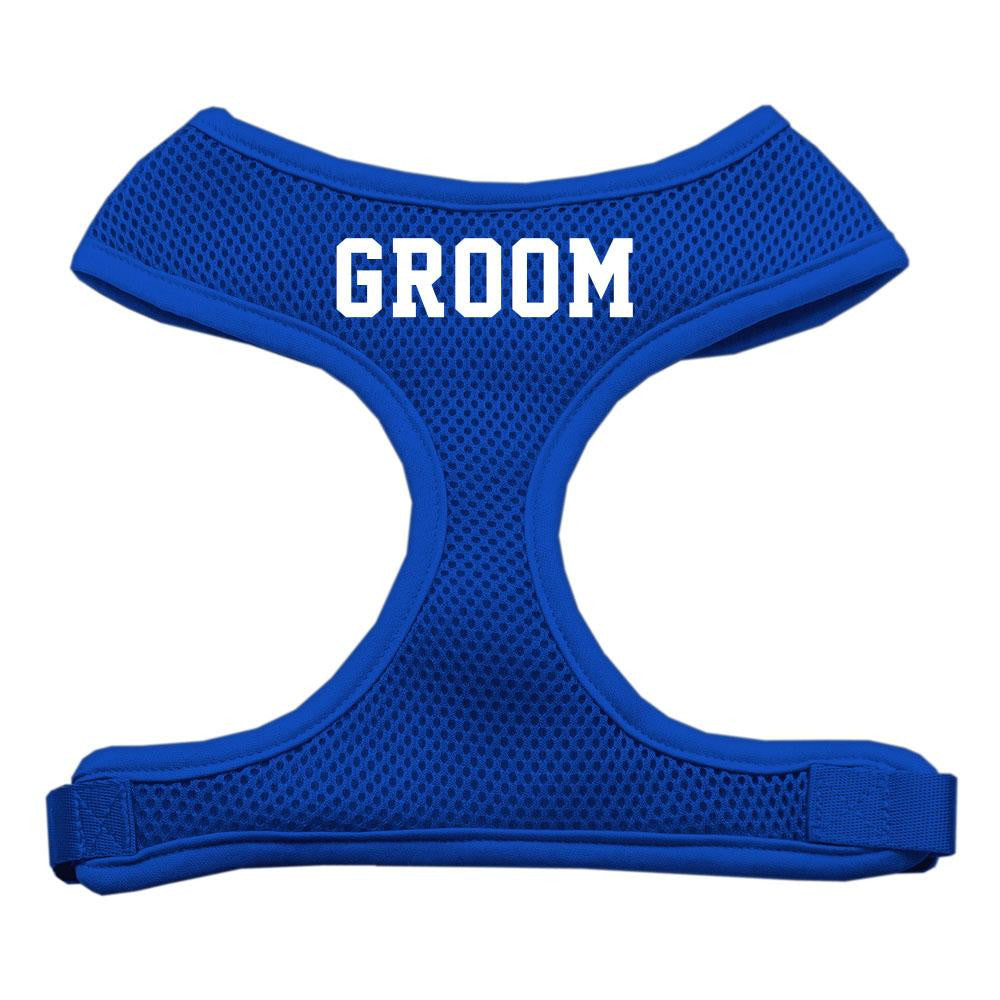 Groom Screen Print Soft Mesh Harness Blue Large