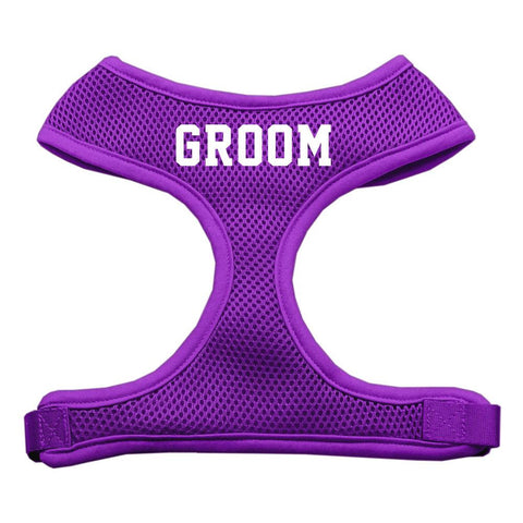 Groom Screen Print Soft Mesh Harness Purple Small